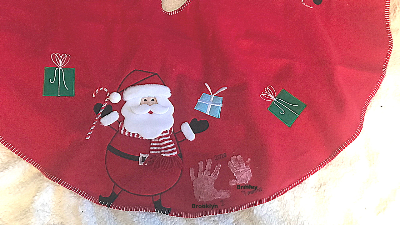 Christmas Handprint Traditions Tree Skirt