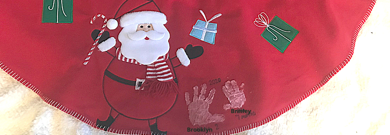 Christmas Handprint Tradition Tree Skirt Cover