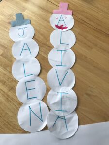Name Snowmen  Craft Finished
