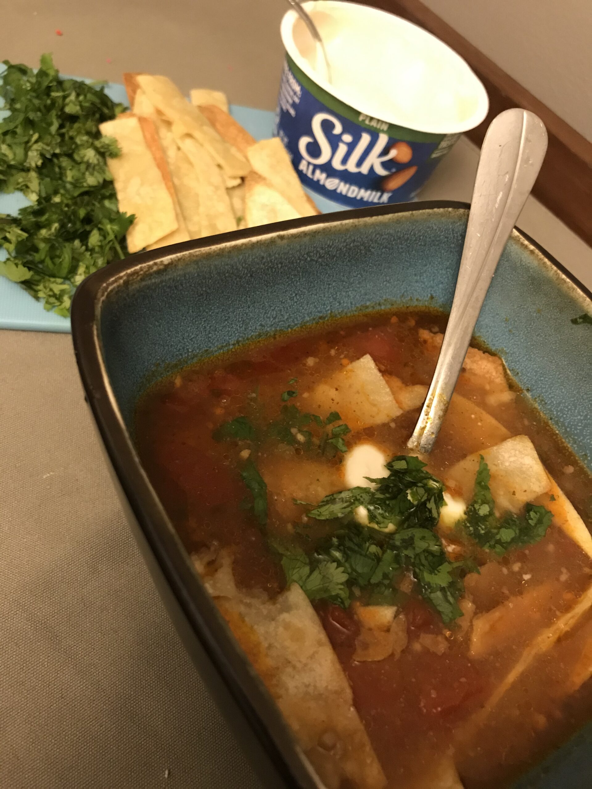 Ground Beef Tortilla Soup Finished