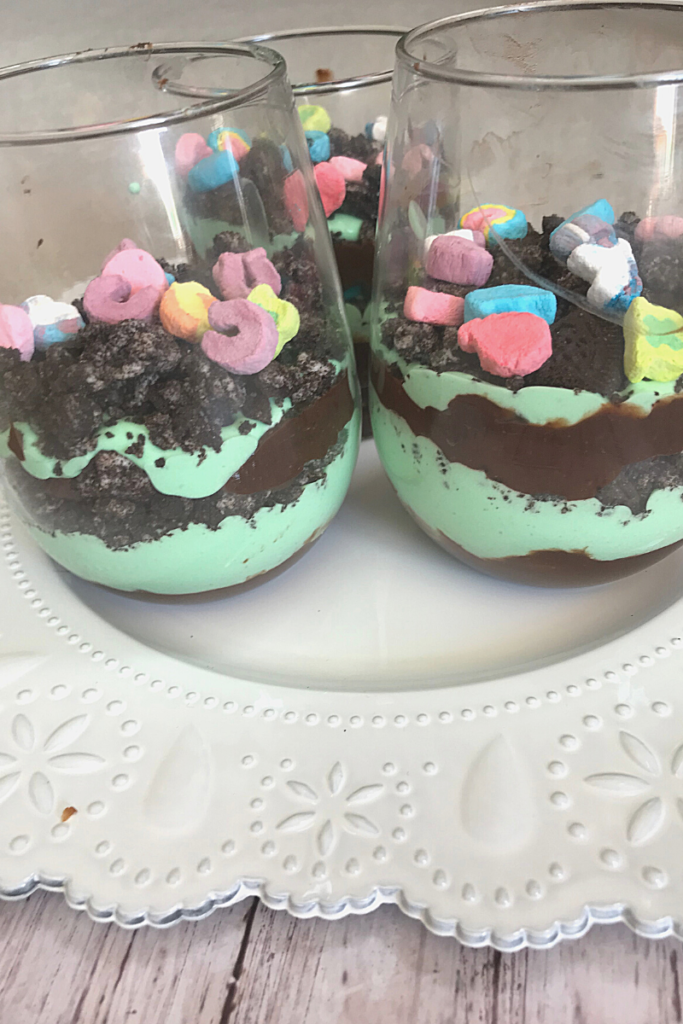 Dirt Cups for St. Patrick's Day Plate