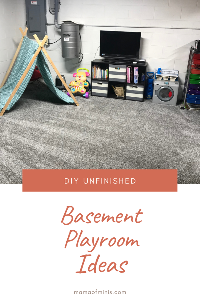 Unfinished Basement Playroom Pin