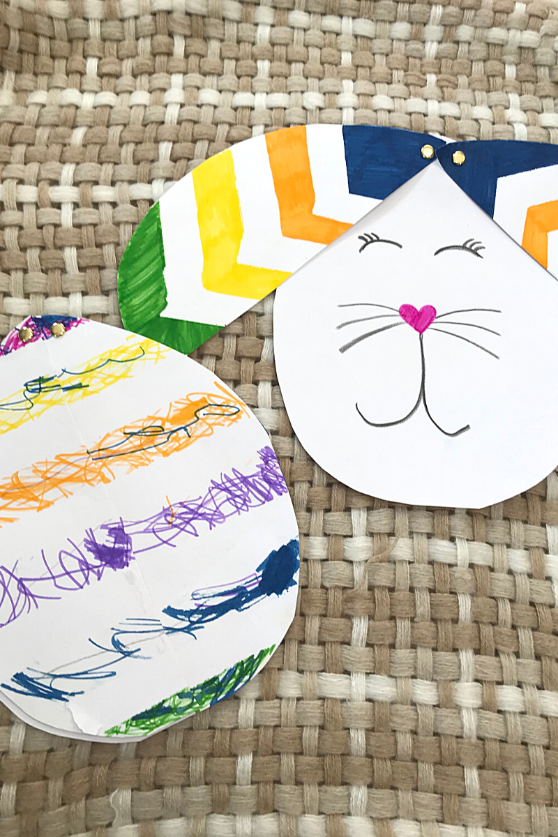 Easter Egg Craft for Kids Plaid Background