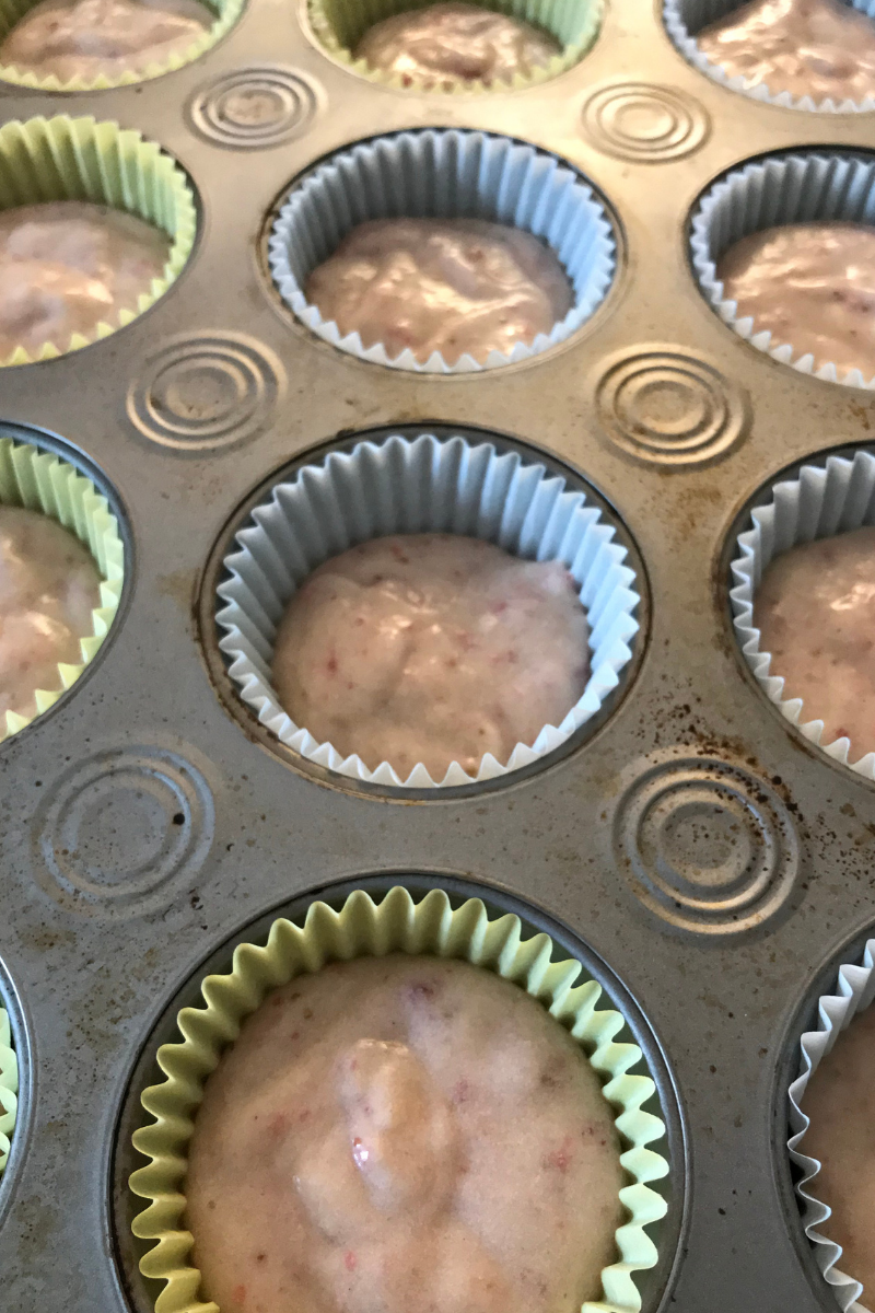 Gluten Free Strawberry Lemon cupcakes muffin pan