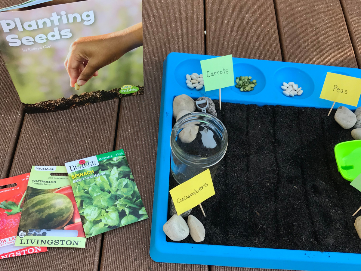 Spring Sensory Tray for Toddlers Garden Tray
