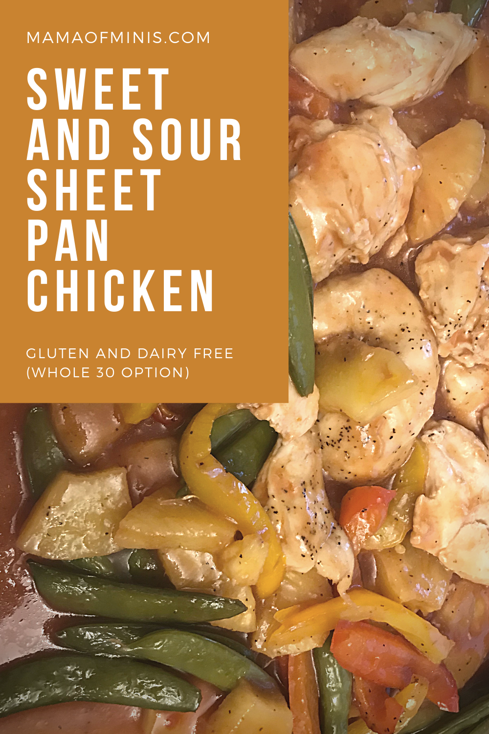 Sheet Pan Sweet and Sour Chicken Close-Up