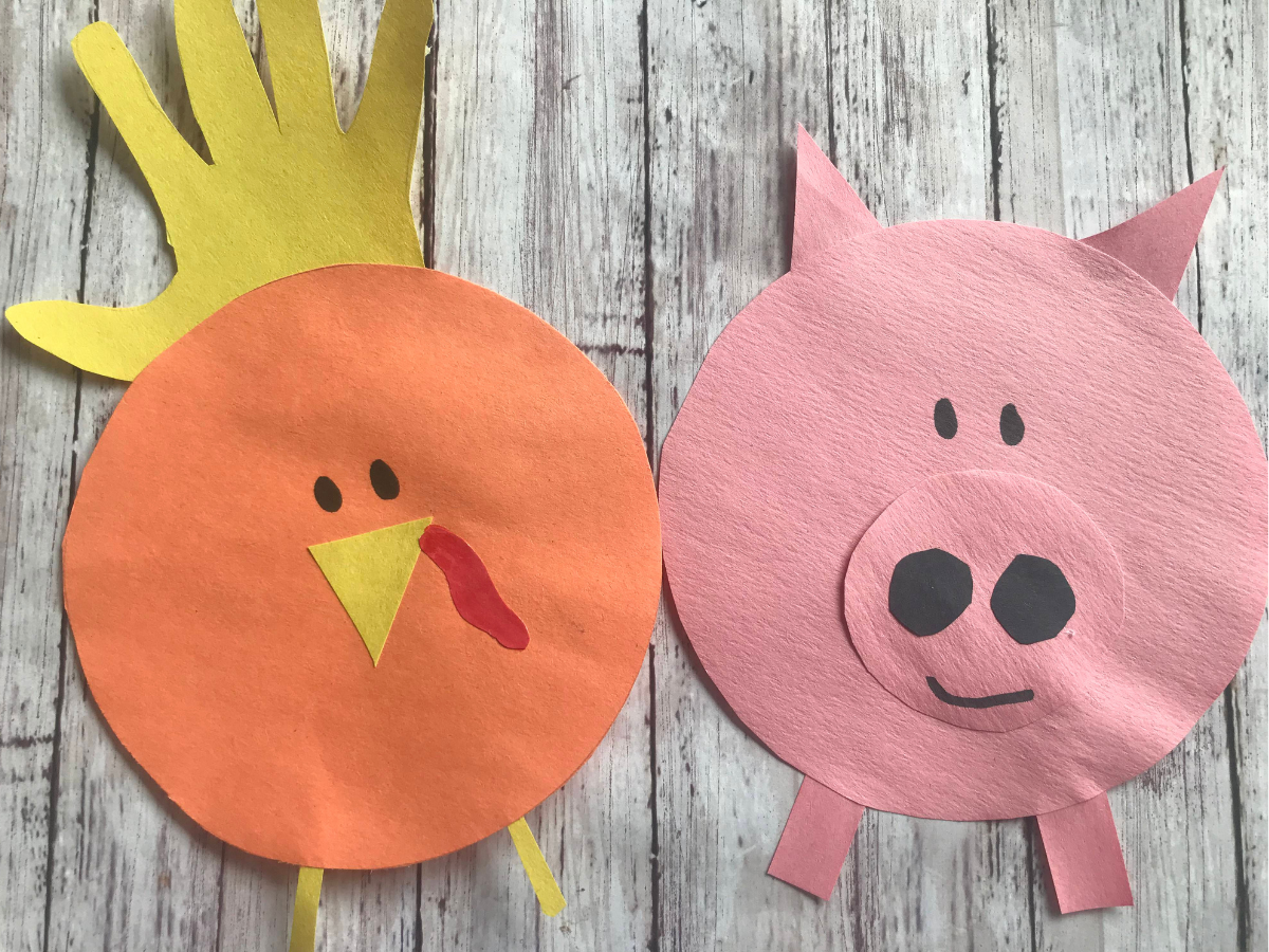 Farm Animal Crafts for Kids Chicken and Pig