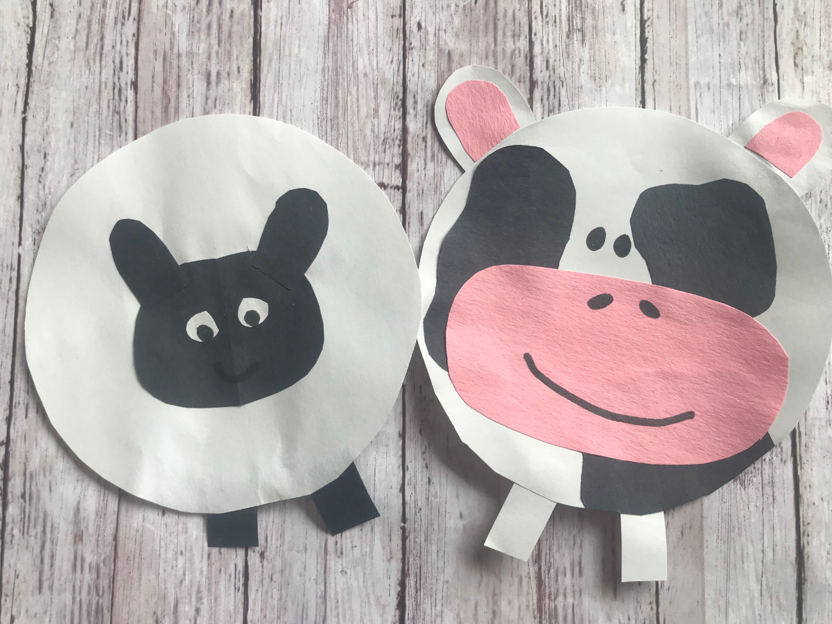 Farm Animal Crafts for Kids Sheep and Cow