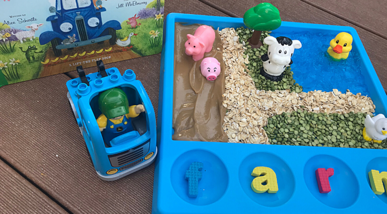 Taste Safe Farm Sensory Bin for Toddlers