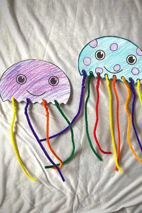 Lacing Jellyfish Craft and Free Template for Kids