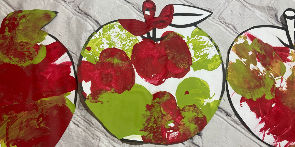 Apple Painting Stamping Craft for Kids