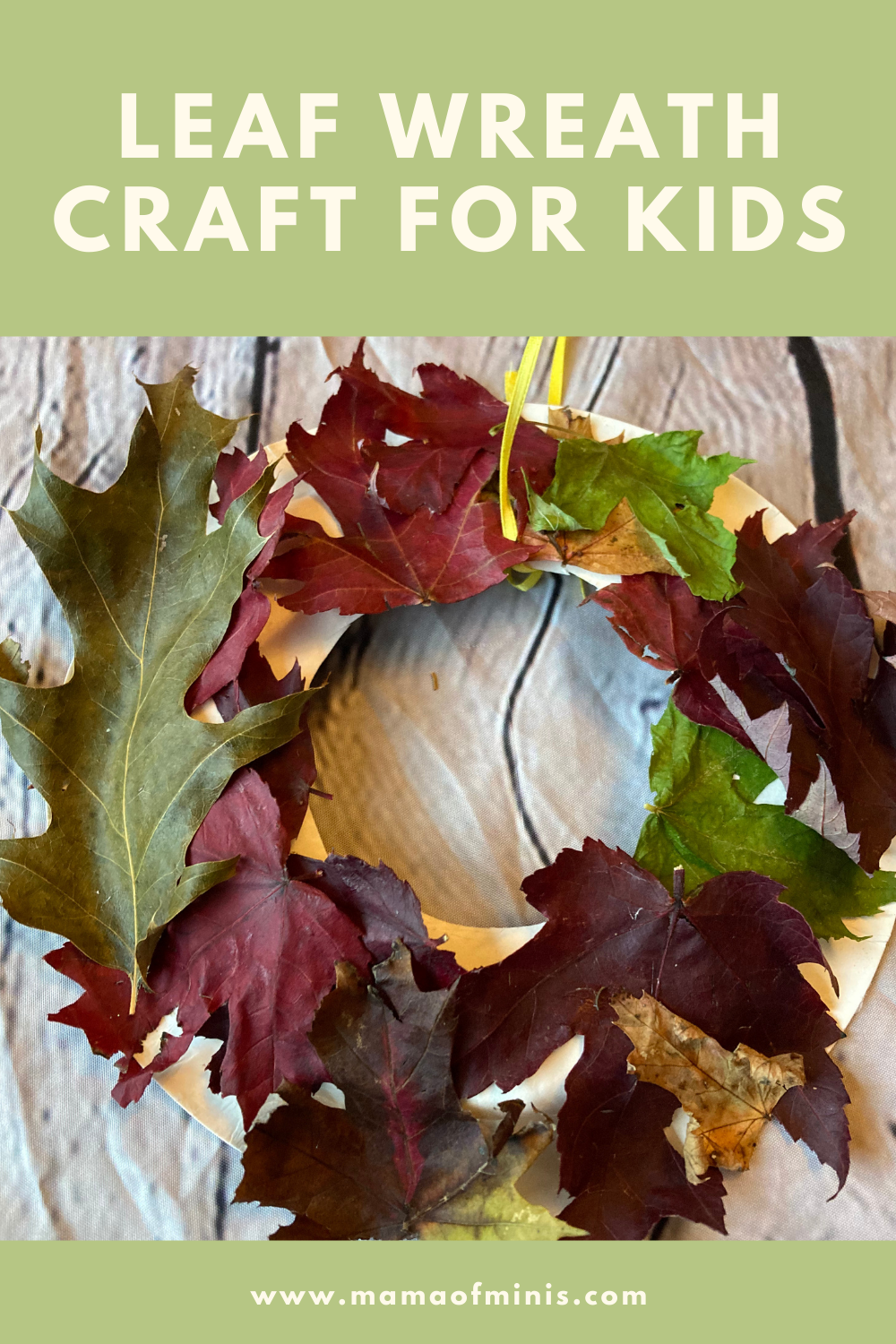Leaf Wreath Craft for Kids Pin