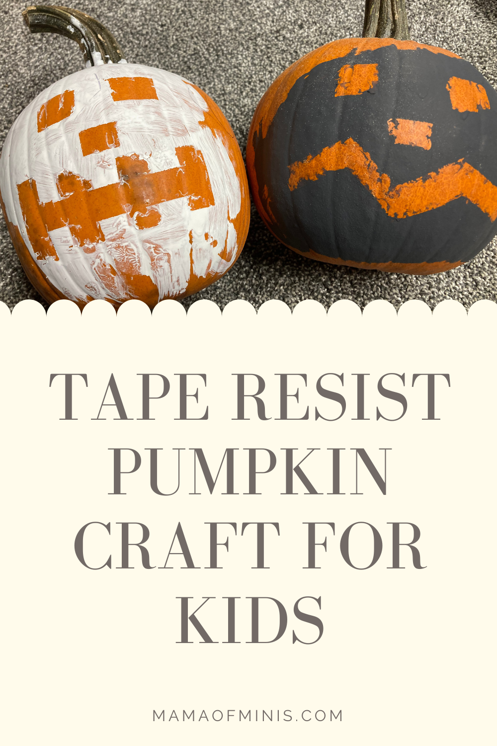 Tape Resist Pumpkin Craft for Kids