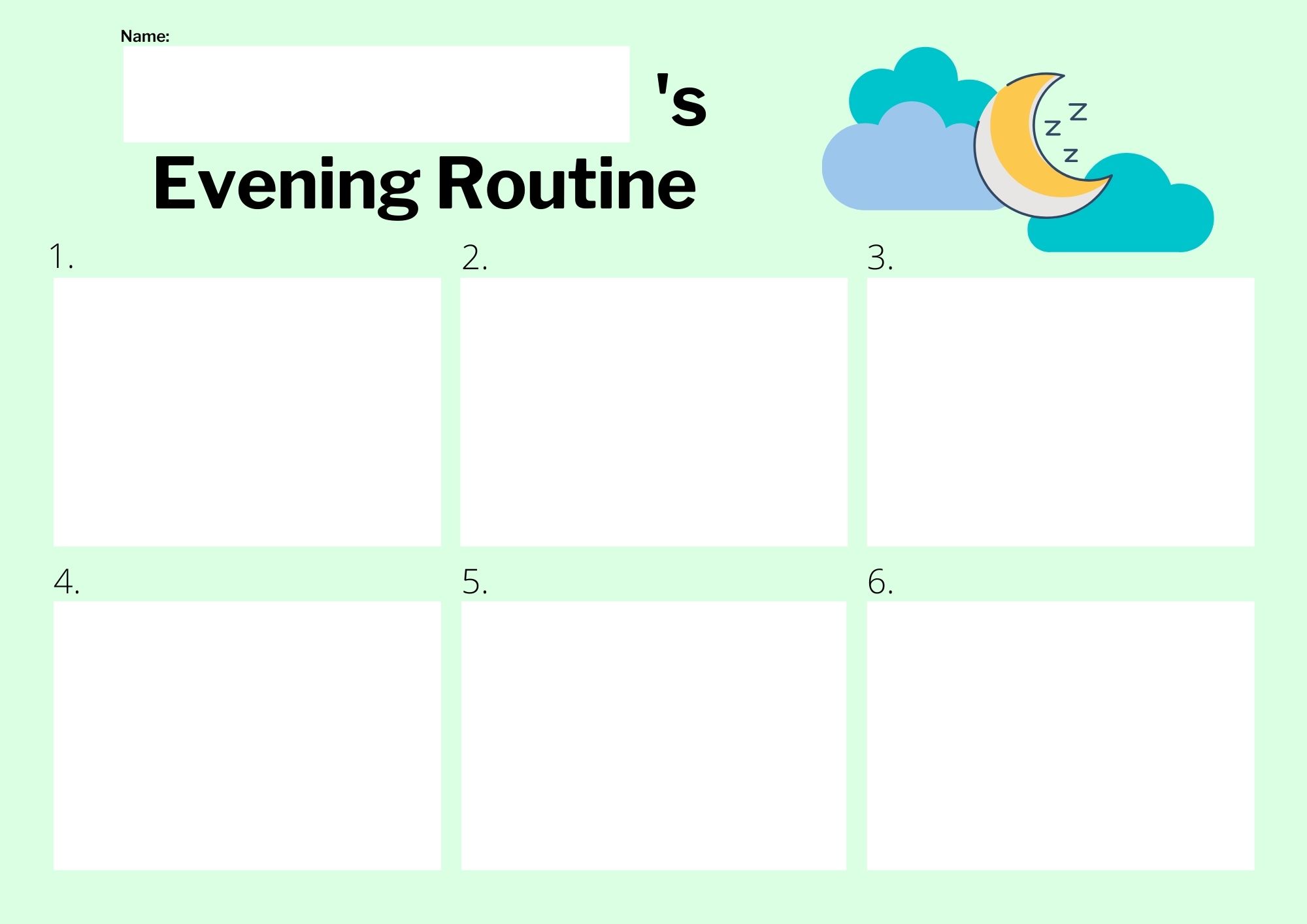 Evening Routine Chart