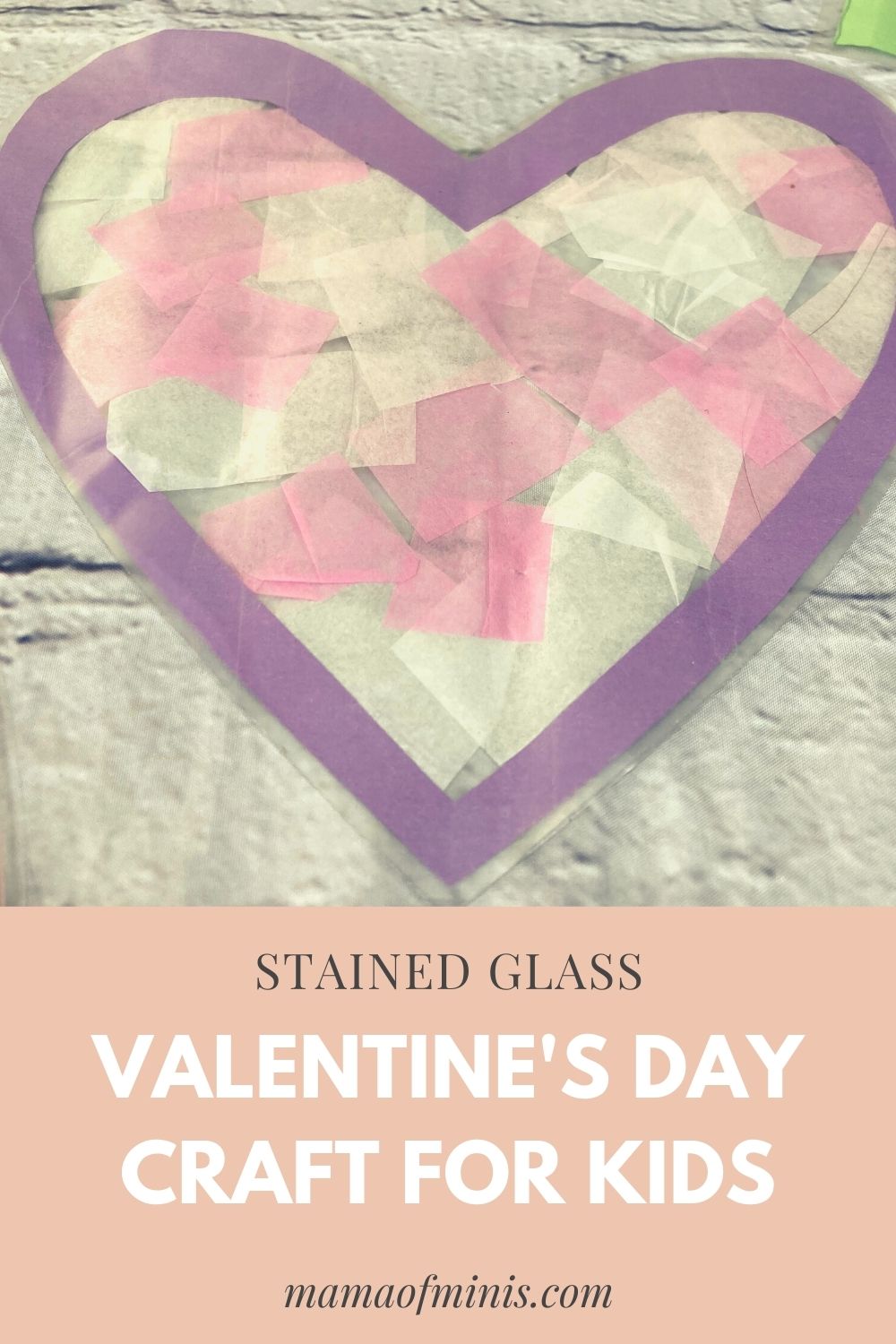 Stained Glass Valentine's Day Craft for Kids Pin