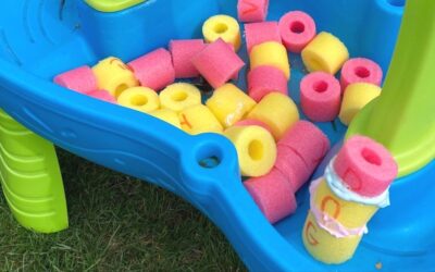 Building Words Game – Pool Noodle Towers