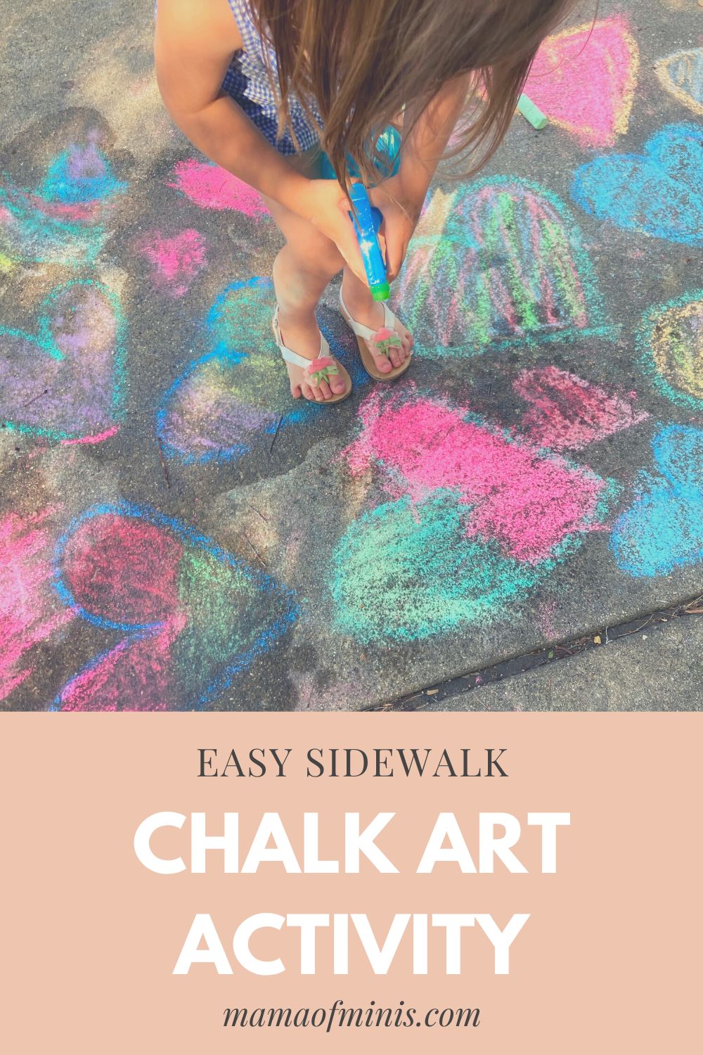 Easy Sidewalk Chalk Art Activity - Mama of Minis