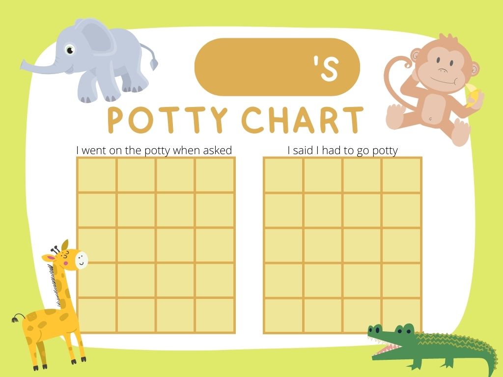 Zoo Animal Printable Potty Chart