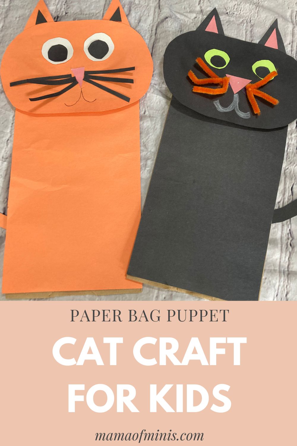 Puppet Paper Bag Cat Craft for Kids