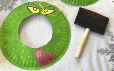 Grinch Christmas Wreath Craft for Kids