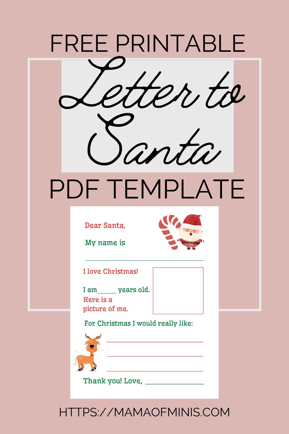 Free Printable Letter to Santa PDF Template