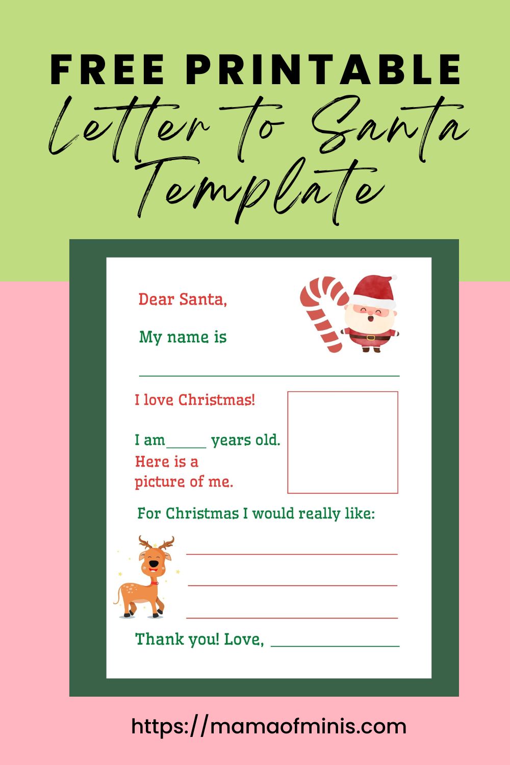 Free Printable Letter to Santa Template