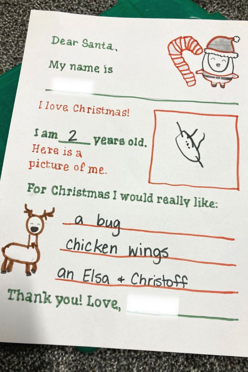 Toddler Letter to Santa