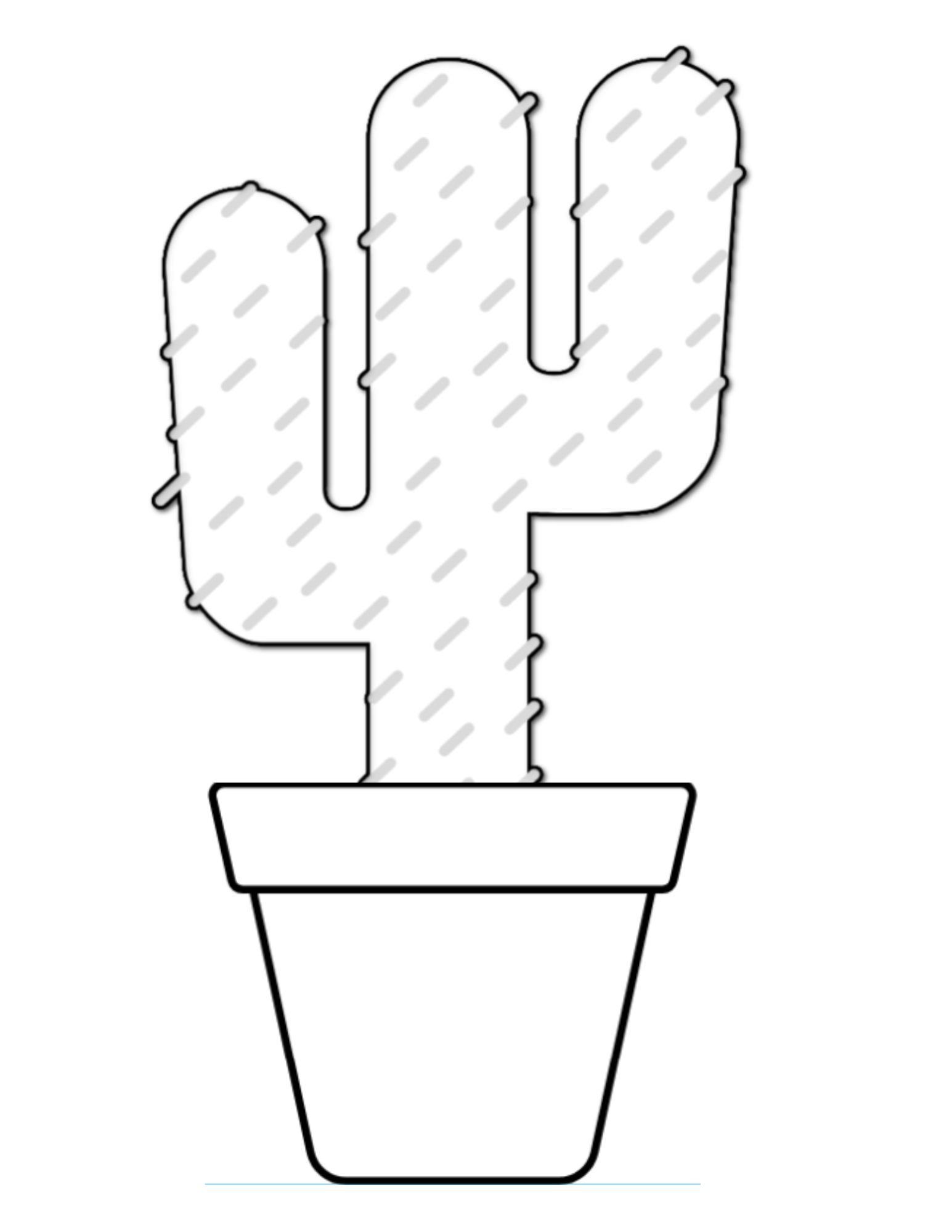 preschool cactus coloring page