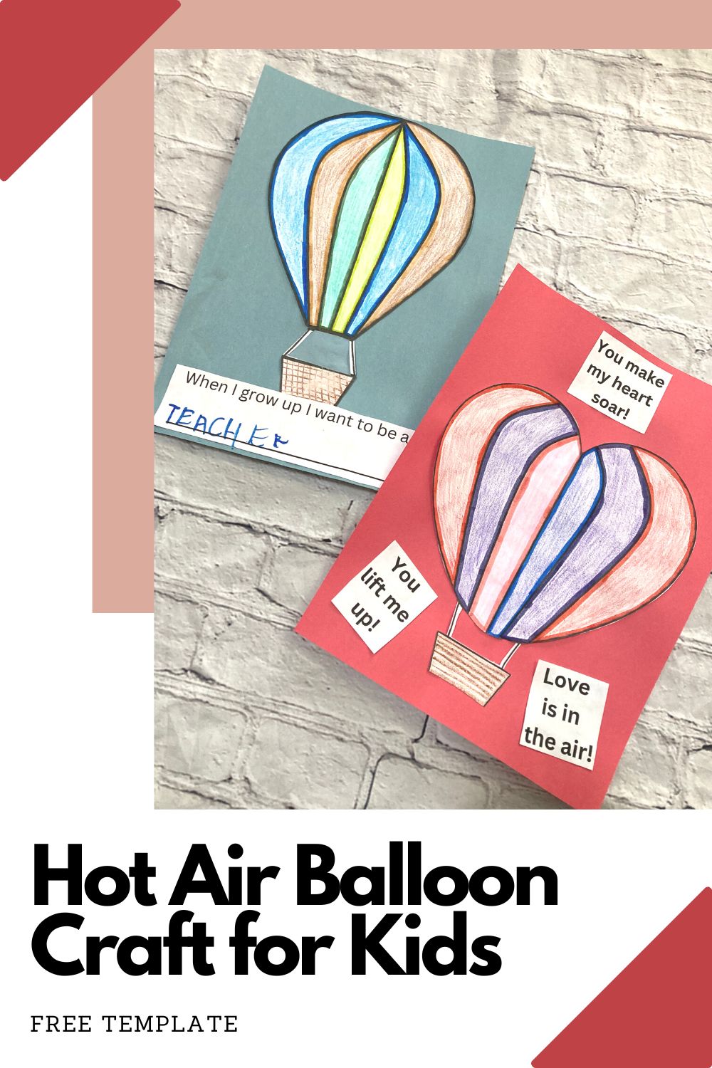 Hot Air Balloon Craft for Kids Pin
