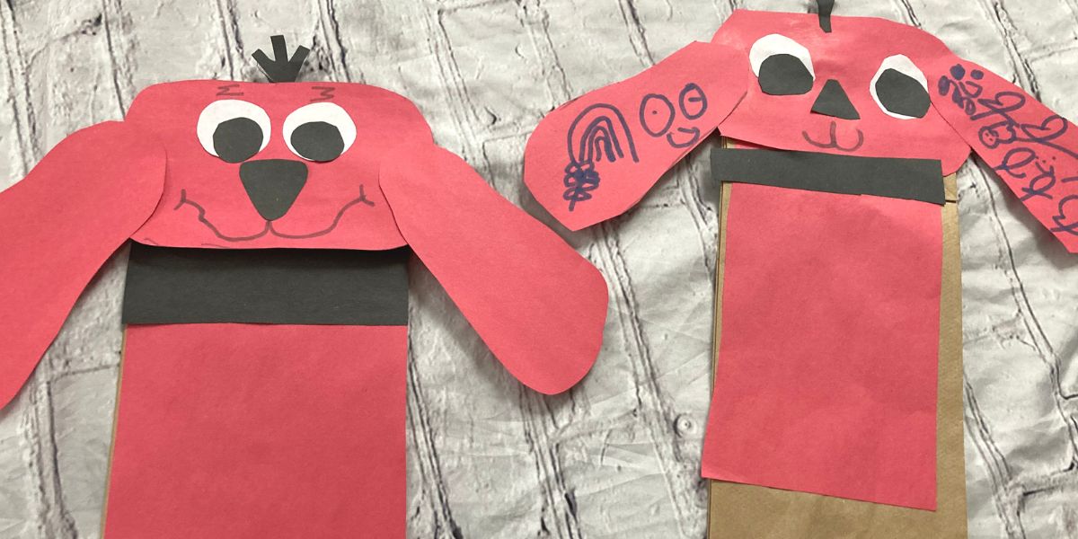 Clifford Paper Bag Puppet Craft for Kids Cover