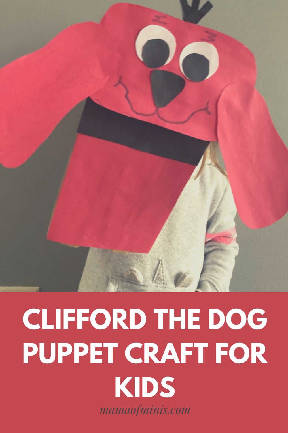 Clifford the Big Red Dog Puppet Craft for Kids