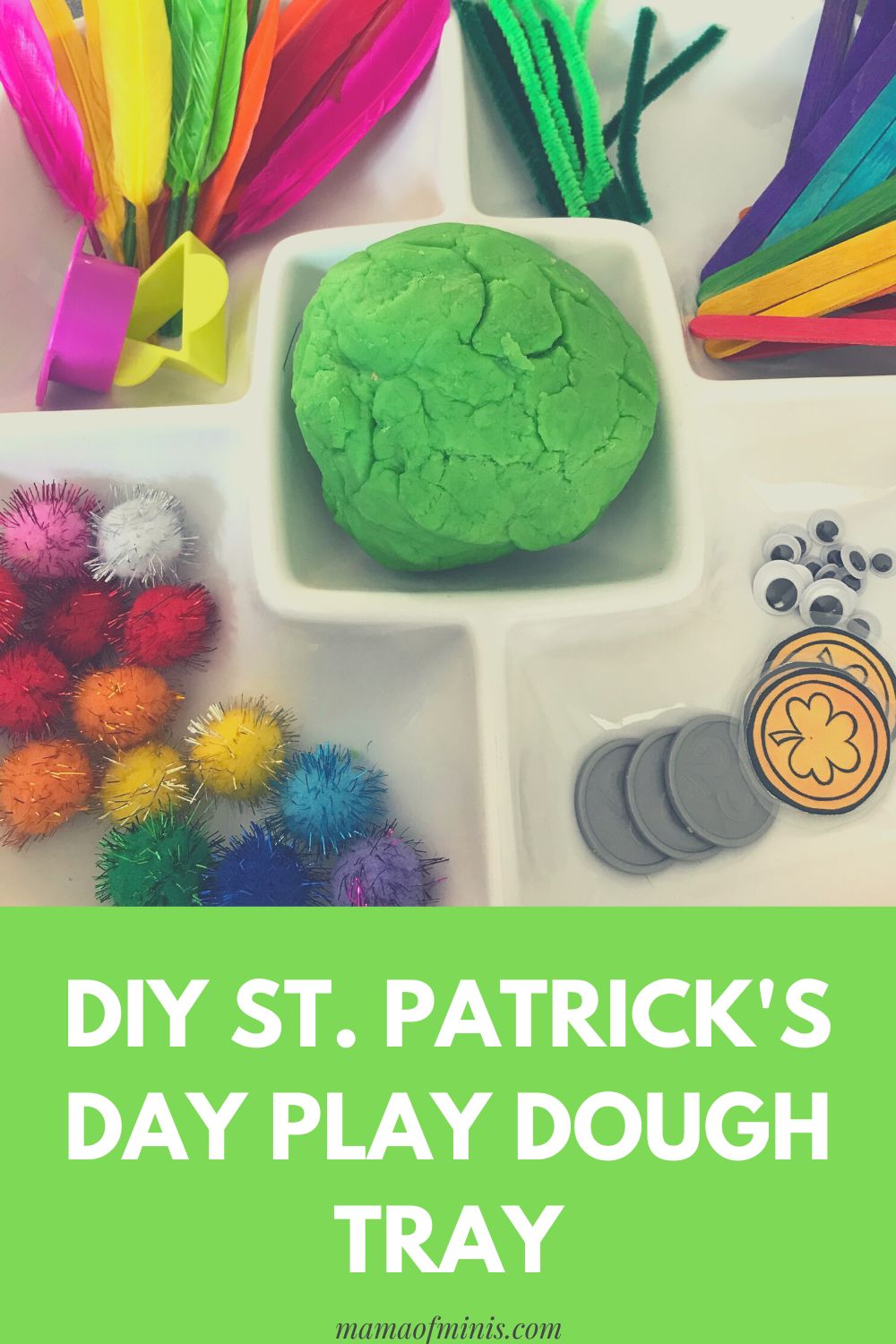 DIY St Patricks Play Dough Tray