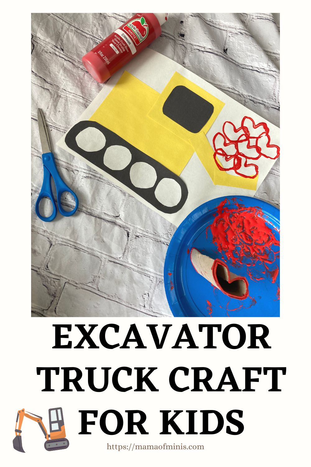 Excavator Truck Craft for Toddlers and Preschoolers