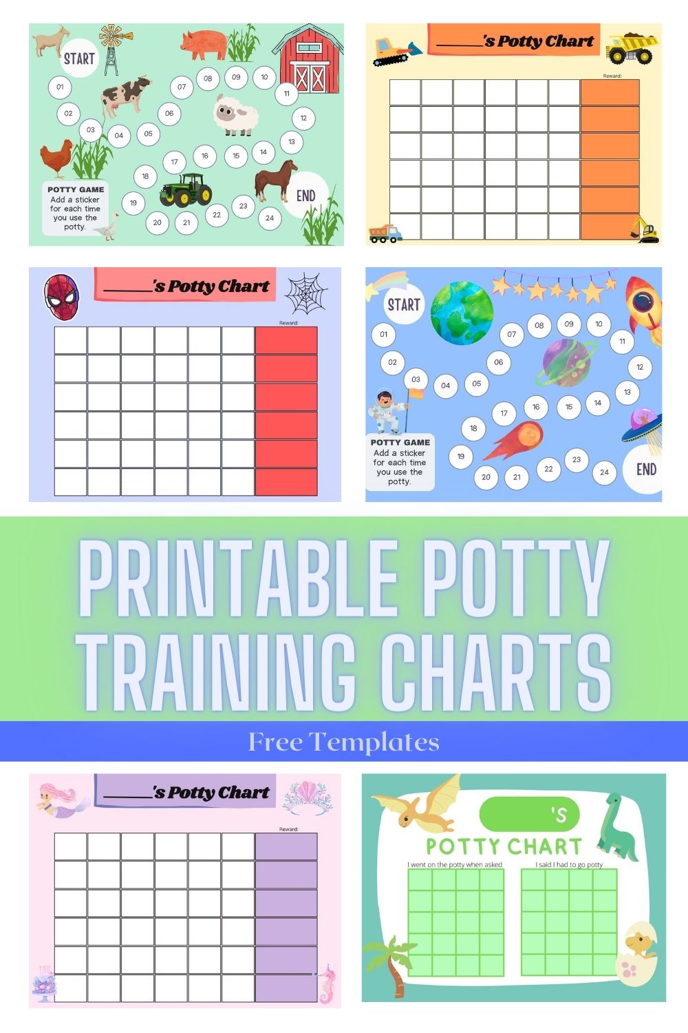 Printable Potty Training Charts PDF Free Template