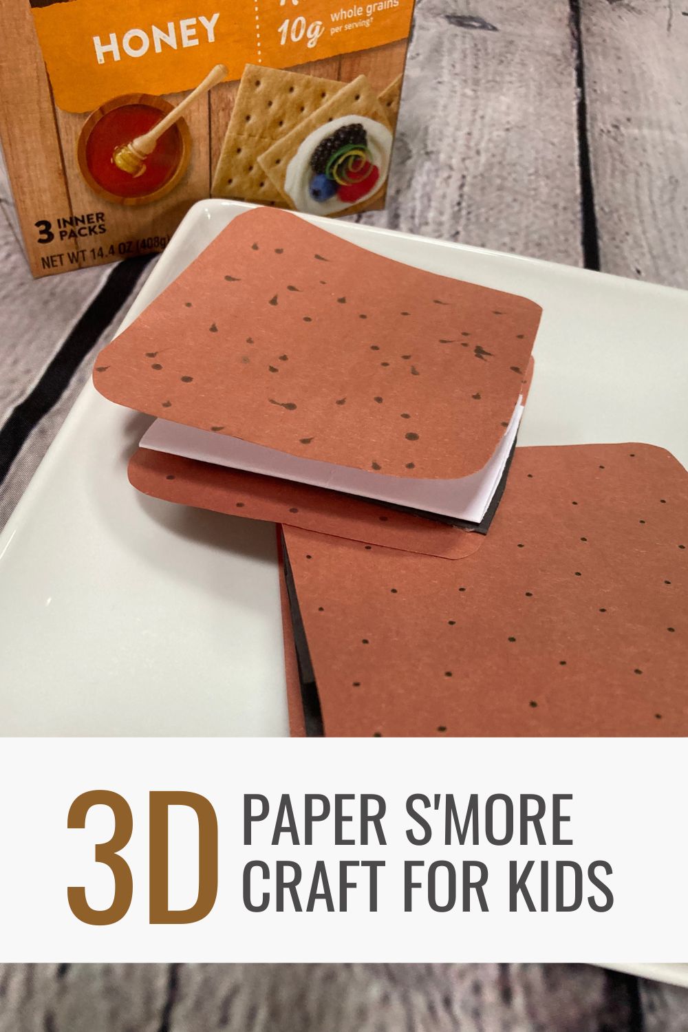 3D paper smores craft for kids