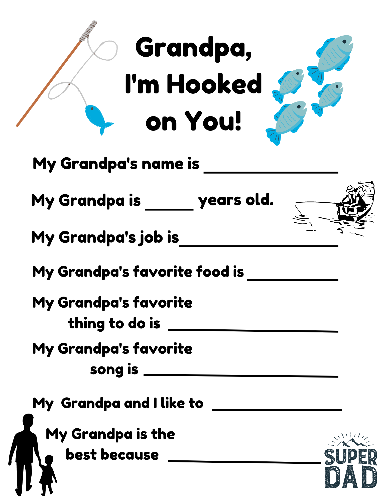 Grandpa Questionnaire Template for Kids