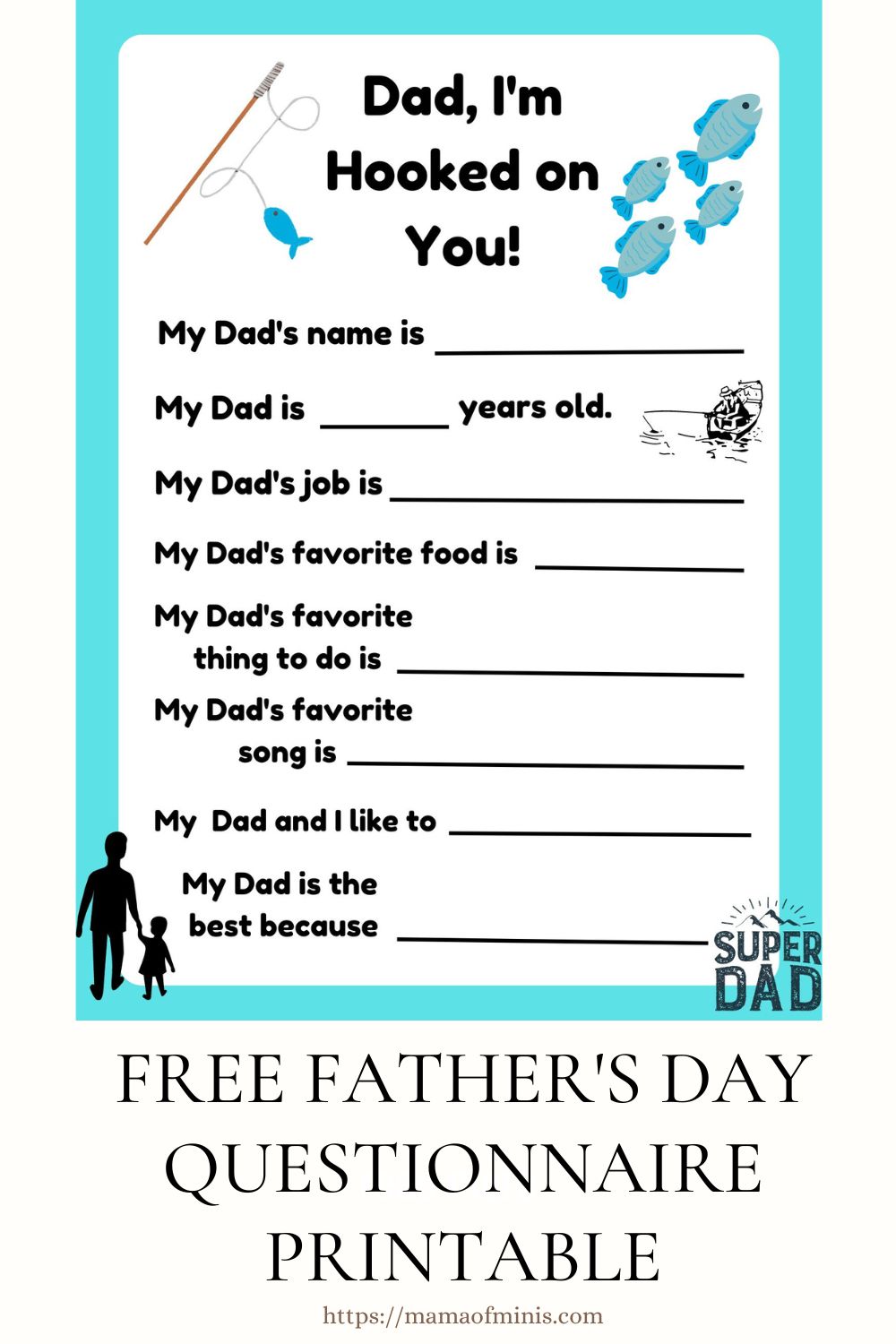 Free Father's Day Questionnaire Printable PDF