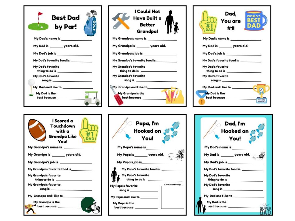 Free Father's Day Questionnaire Printables