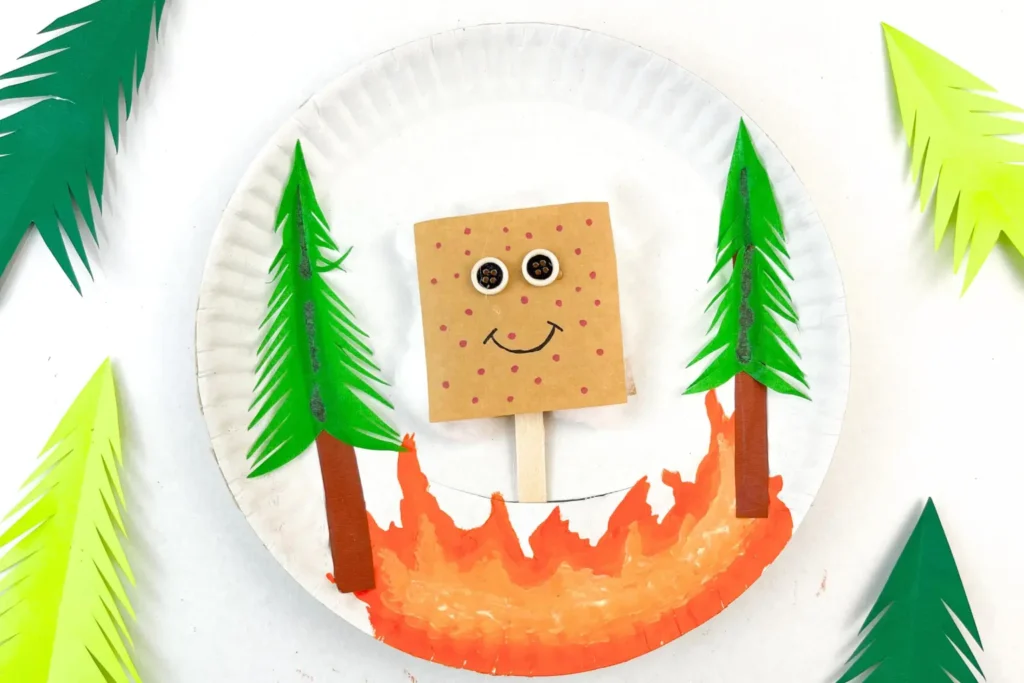 Smores Paper Plate Craft