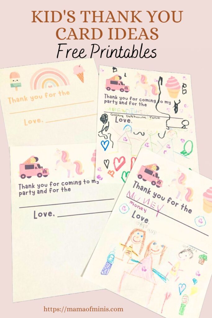 Kid's Thank You Notes Pin