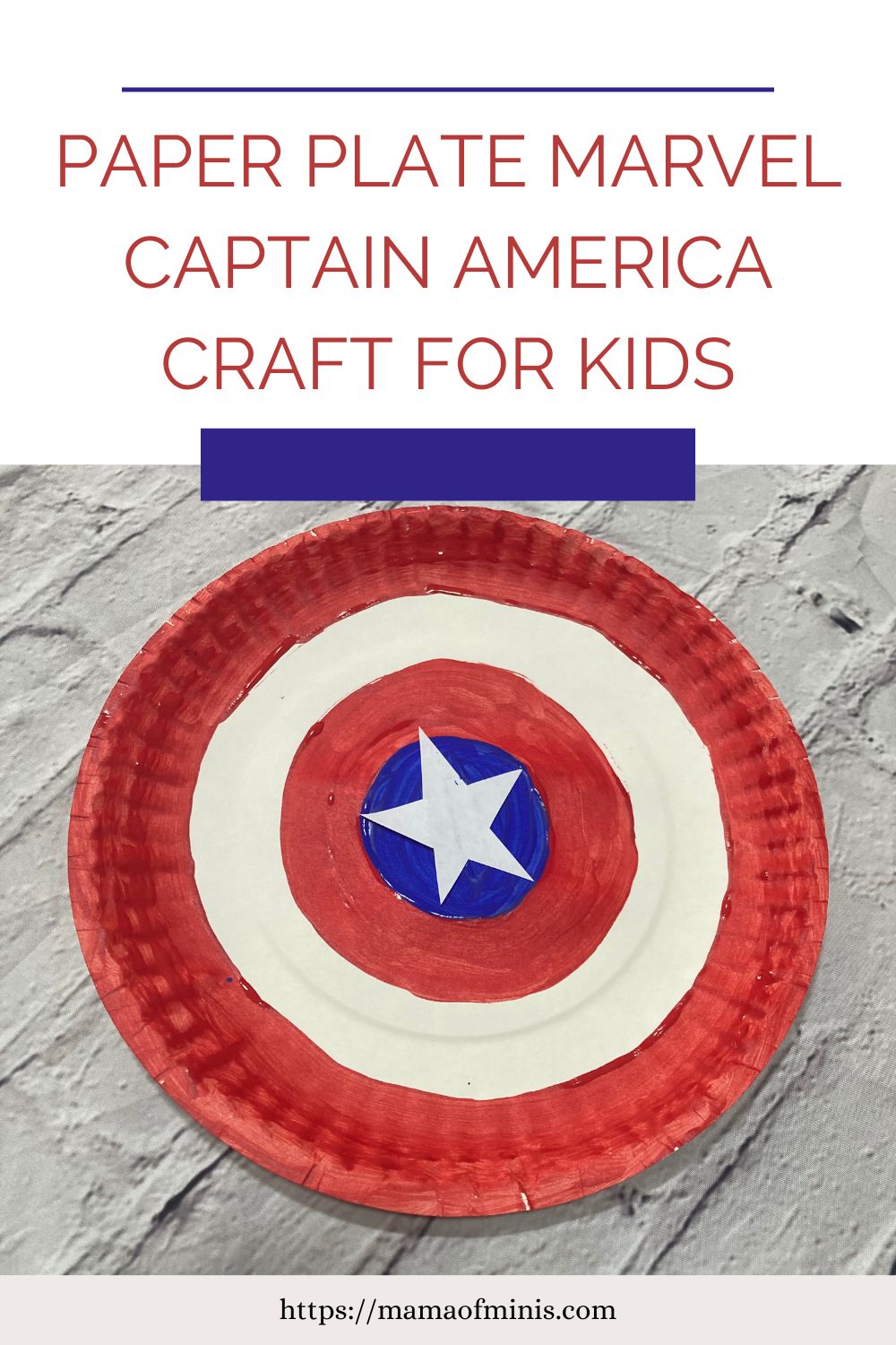 Paper Plate Marvel Captain America Craft Pin