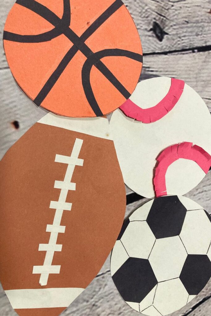 4 Different Sports Crafts - Basketball, Baseball, Football, Soccer Ball