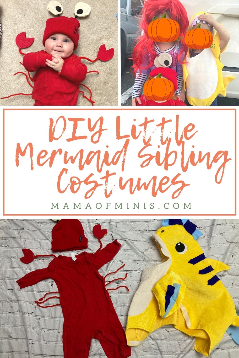 DIY Little Mermaid Sibling Costumes Pin