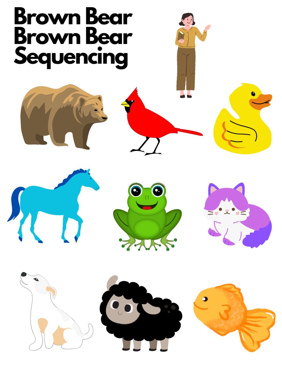 Brown Bear Brown Bear Sensory Bin and Free Printable
