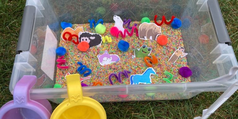 Brown Bear Brown Bear Sensory Bin and Free Printable