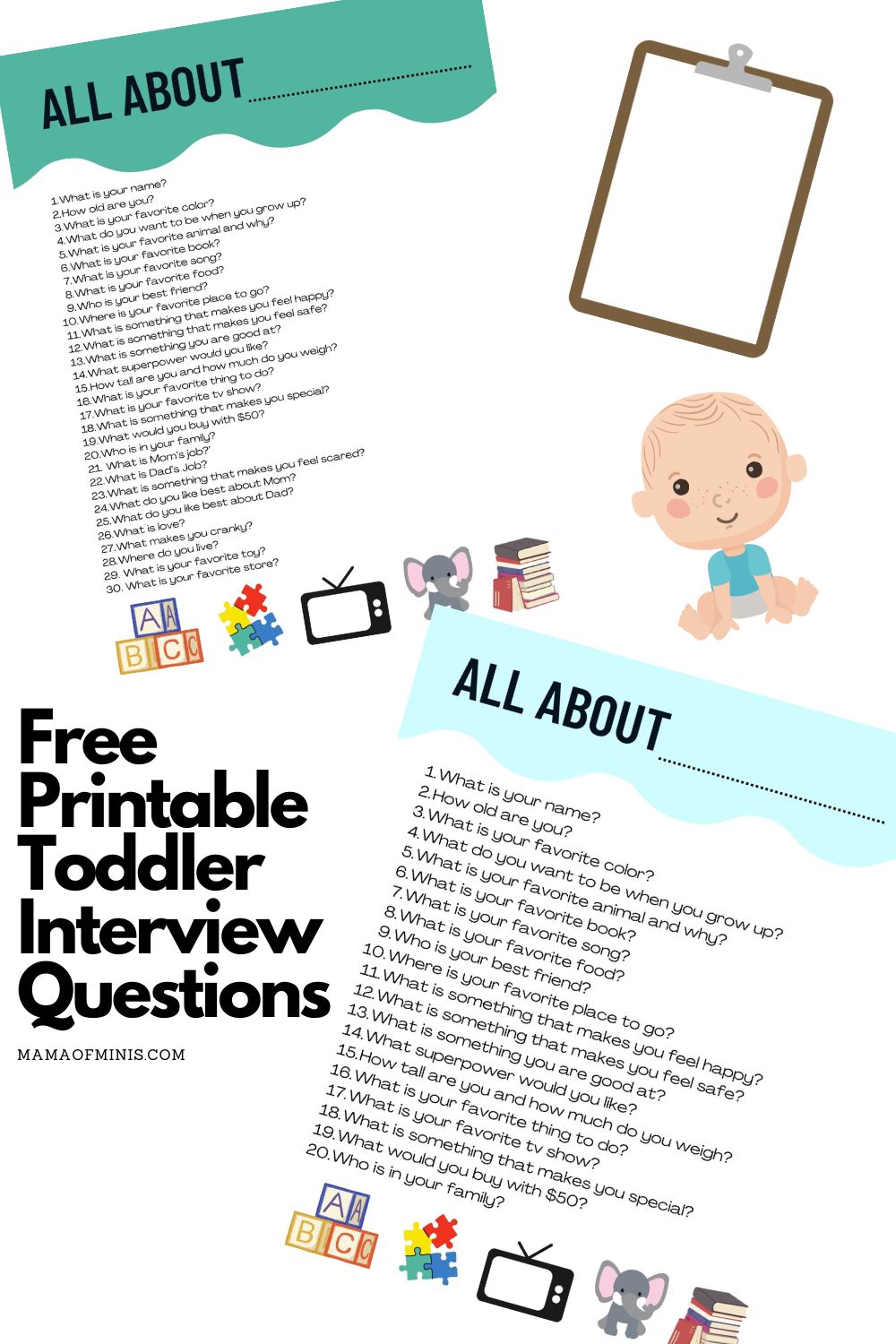 Free Printable Toddler Interview Questions
