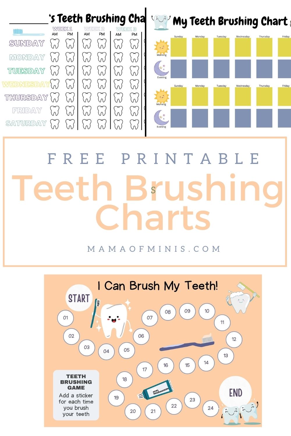 Free Teeth Brushing Charts for Toddlers
