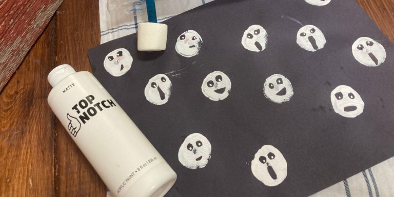 Marshmallow Ghost Painting Craft For Kids