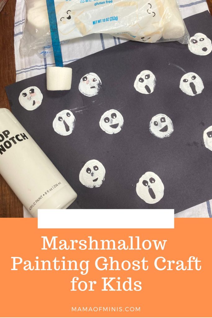 Marshmallow Painting Ghost Craft for Kids