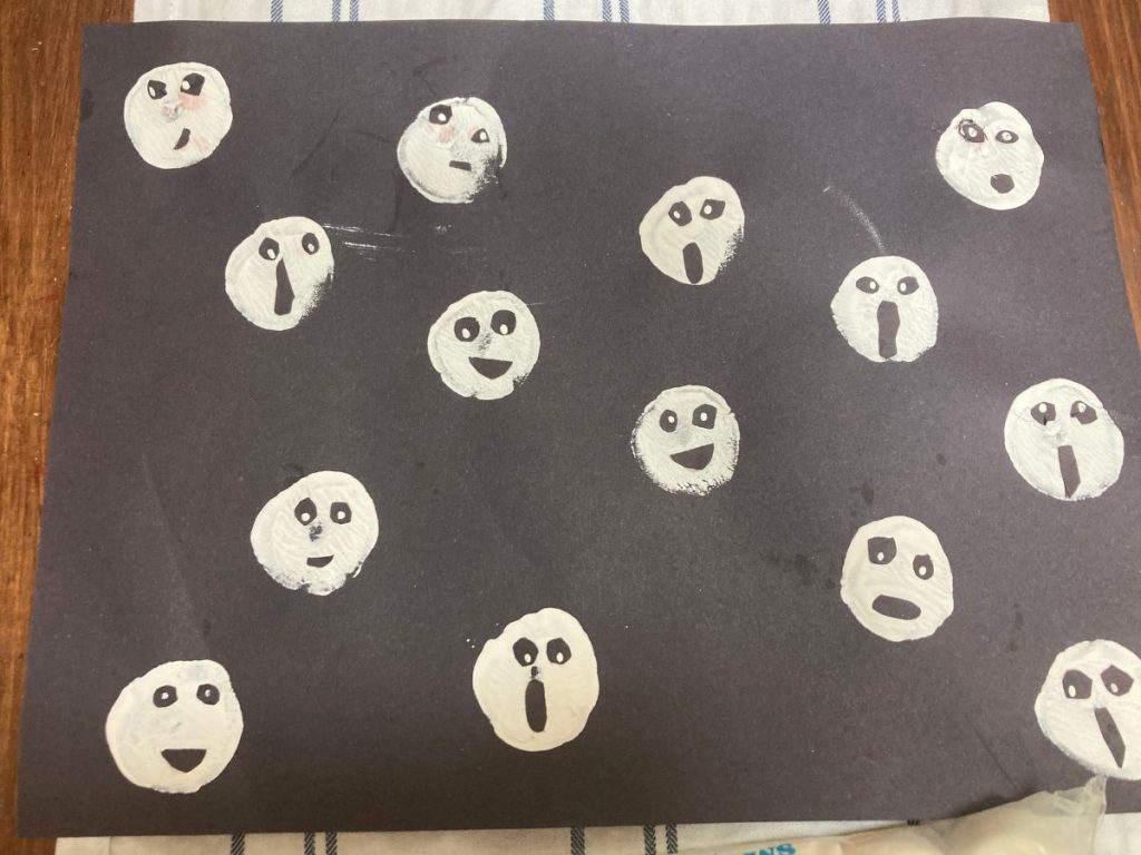 Marshmallow Stamped Ghosts